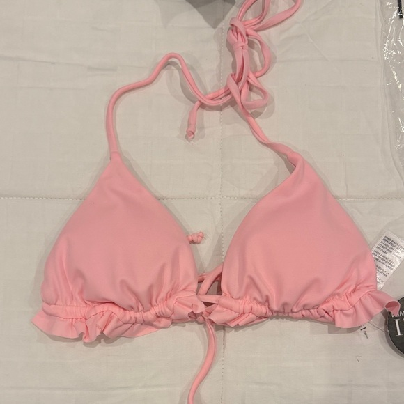 Vici Other - VICI La Jolla Ruffle Edge Triangle Pink Bikini Top